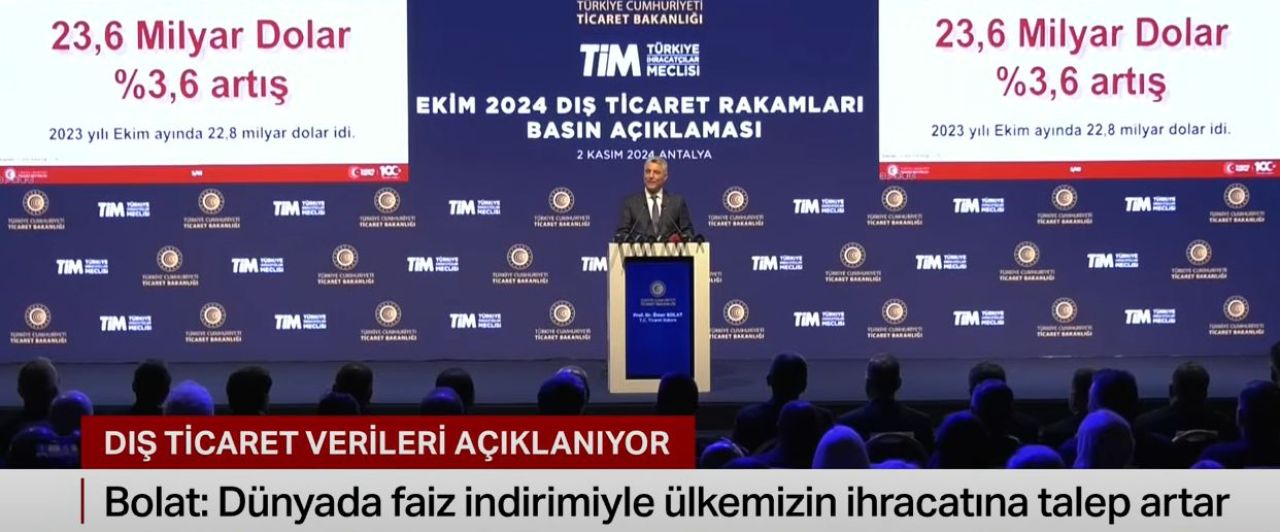 Son dakika | Ekim ayı dış ticaret verileri açıklandı! Ticaret Bakanı Ömer Bolat duyurdu: En yüksek ihracat rekoru kırıldı - 1. Resim