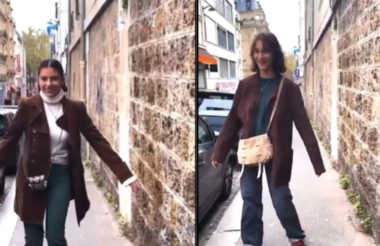 Tuba Büyüküstün kızları Maya ve Toprak ile Paris sokaklarında dans etti! - 2. Resim