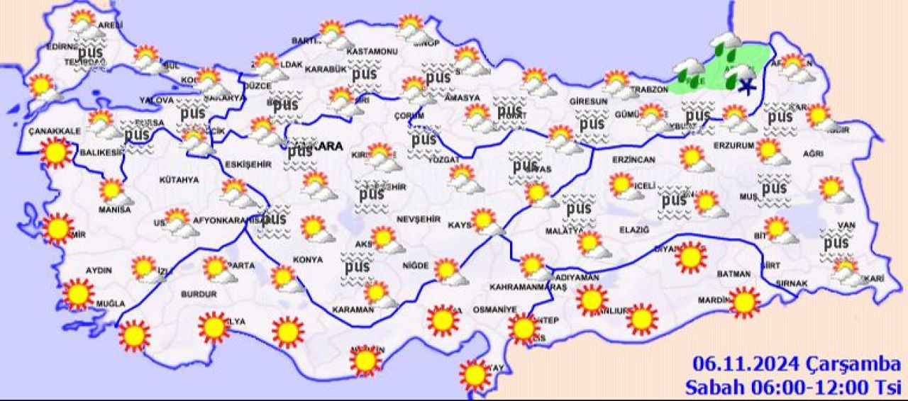 Meteoroloji 6 Kasım hava durumu tahmini yayımladı: Sağanak ve kar geliyor! - 1. Resim