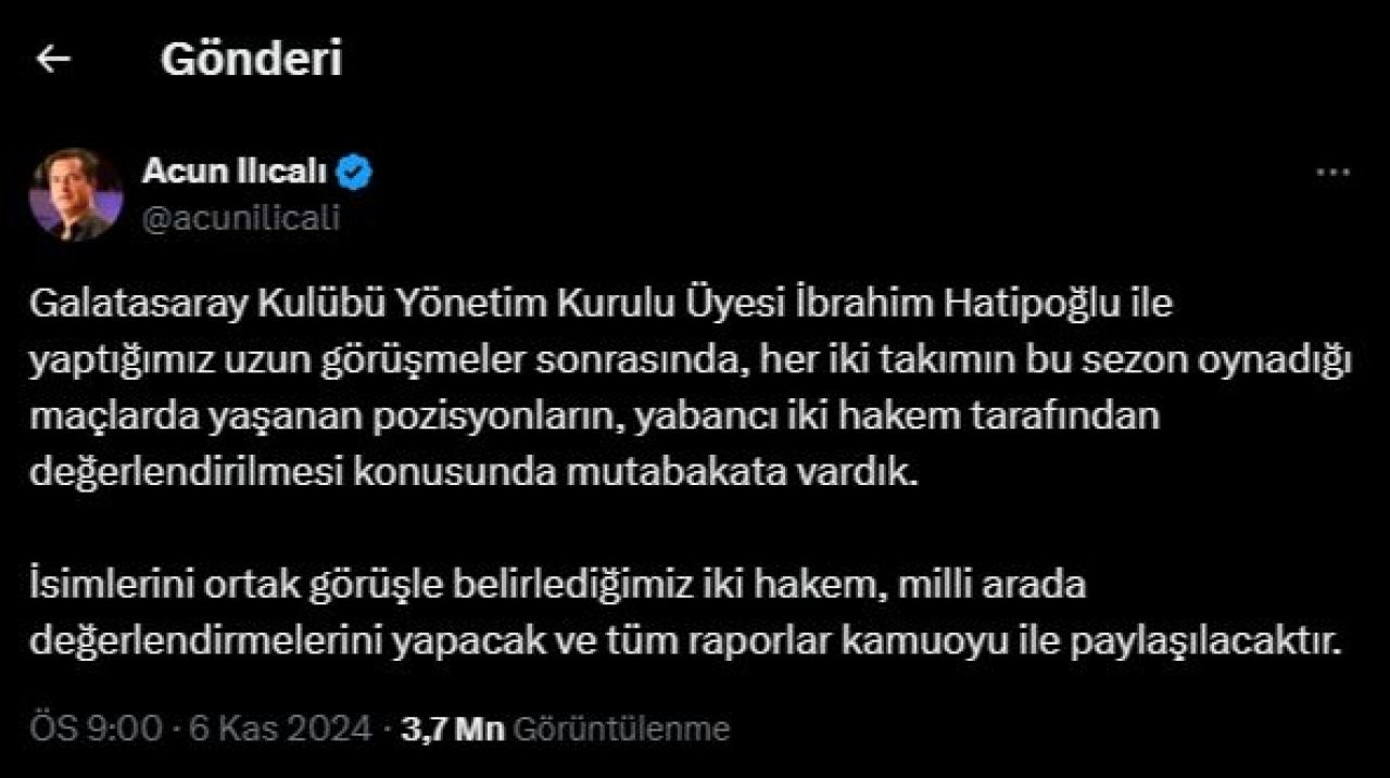 Fenerbahçe ile Galatasaray arasında yabancı hakem kavgası! Acun Ilıcalı ile İbrahim Hatipoğlu birbirine girdi - 2. Resim