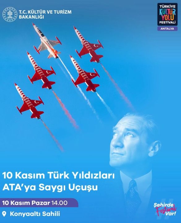 Türk Yıldızları 10 Kasım’a özel Antalya’da gösteri uçuşu yapacak - 1. Resim