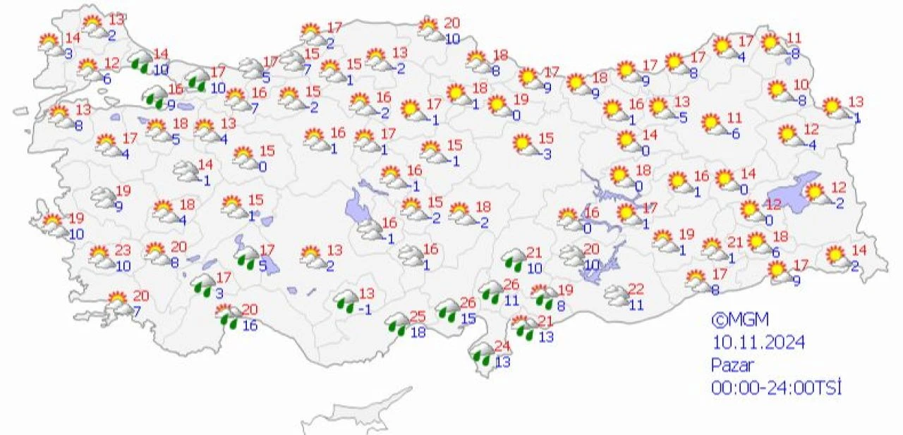 Meteoroloji 10 Kasım Pazar hava durumu raporunu yayımladı! İstanbul için yağmur ve soğuk uyarısı - 1. Resim