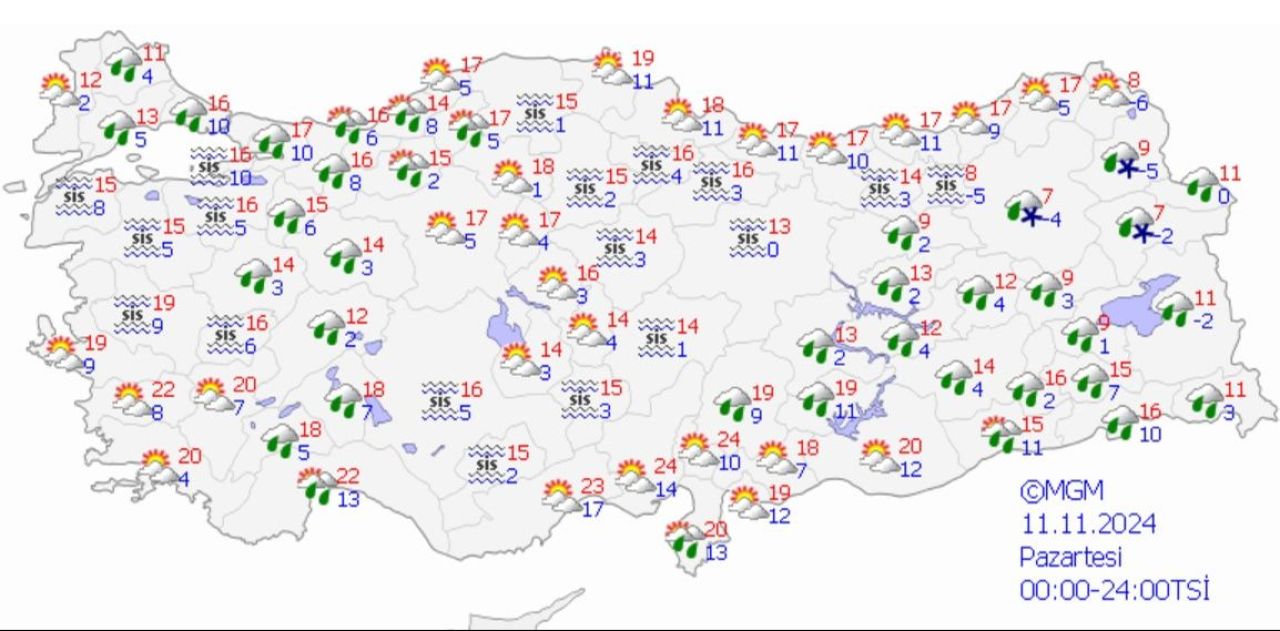 Meteoroloji yeni hafta hava durumu raporunu yayımladı: Sağanak, kar ve sis bir arada! - 3. Resim