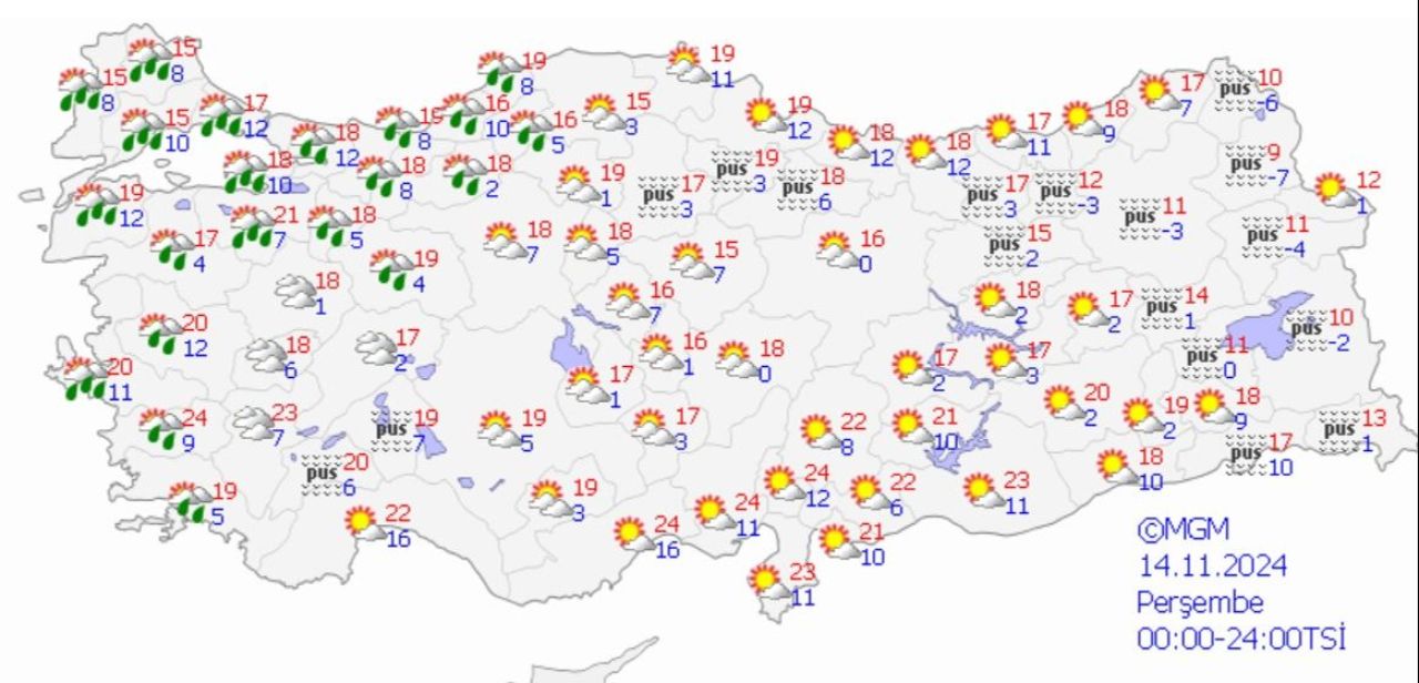 Meteoroloji 12 Kasım hava raporunu yayımladı: Çok sayıda ilimize yağış, sis ve pus uyarısı - 4. Resim