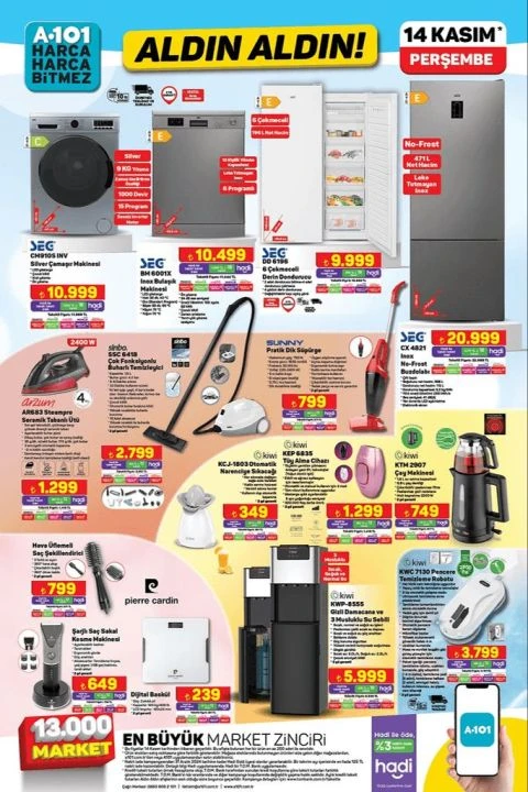 A101 14 Kasım aktüel kataloğunda 6 kişilik masa takımı, buharlı temizleyici, su sebili, pencere temizleme robotu ve benzinli motosiklet yer alıyor - 2. Resim