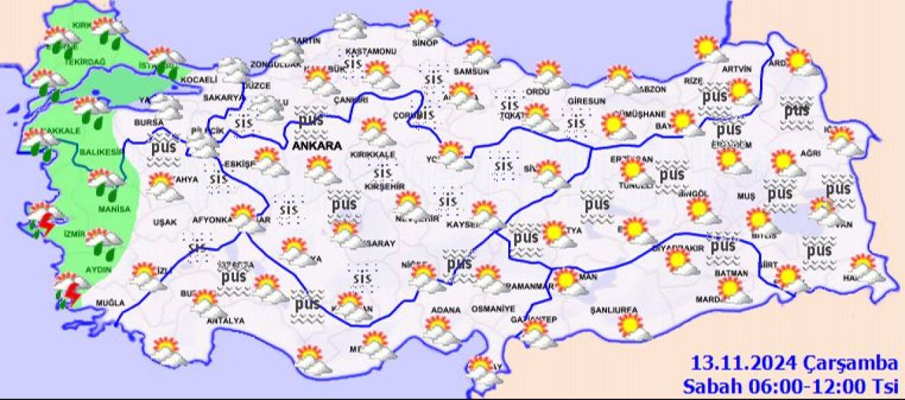 Meteoroloji 13 Kasım hava durumu raporunu yayımladı: İstanbul dahil birçok ilde sağanak var - 1. Resim