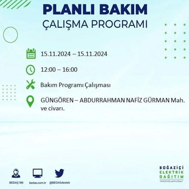 Yarın İstanbul'un 23 ilçesinde elektrik kesintisi yaşanacak! BEDAŞ kesinti programına dair detaylar - 1. Resim