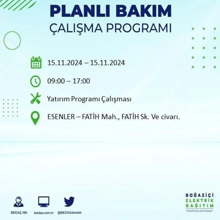 Yarın İstanbul'un 23 ilçesinde elektrik kesintisi yaşanacak! BEDAŞ kesinti programına dair detaylar - 2. Resim