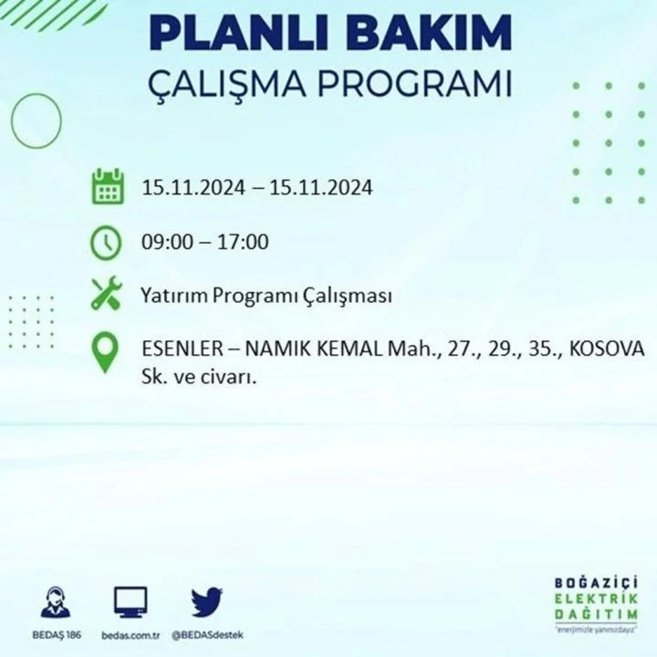 Yarın İstanbul'un 23 ilçesinde elektrik kesintisi yaşanacak! BEDAŞ kesinti programına dair detaylar - 3. Resim