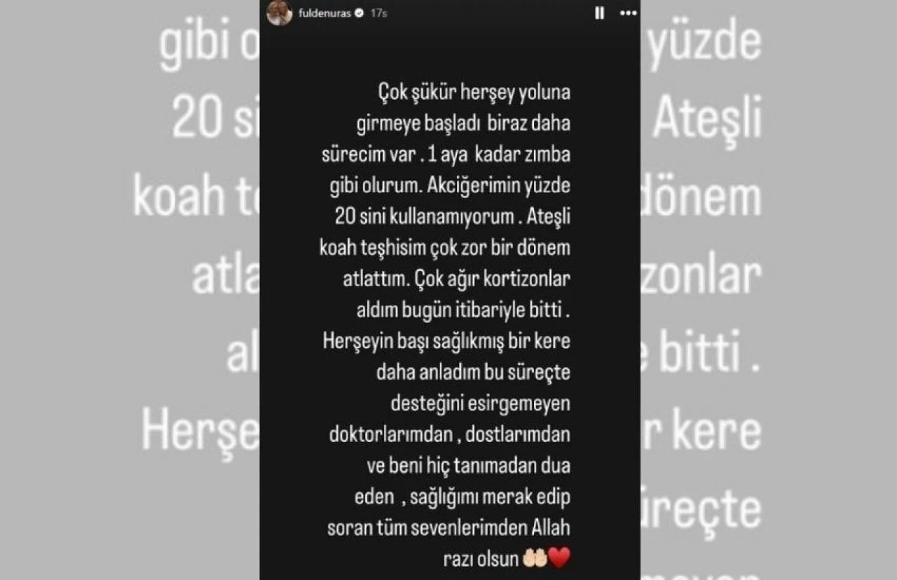 Fulden Uras son sağlık durumunu paylaştı ! ''Akciğerimin yüzde 20'sini kullanamıyorum'' - 1. Resim