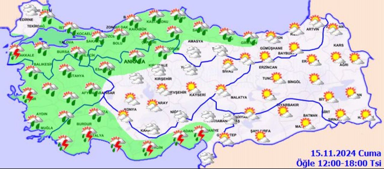 Meteoroloji'den sel uyarısı: İstanbul dahil birçok kenti sağanak vuracak! İşte 15 Kasım 2024 il il hava durumu - 2. Resim