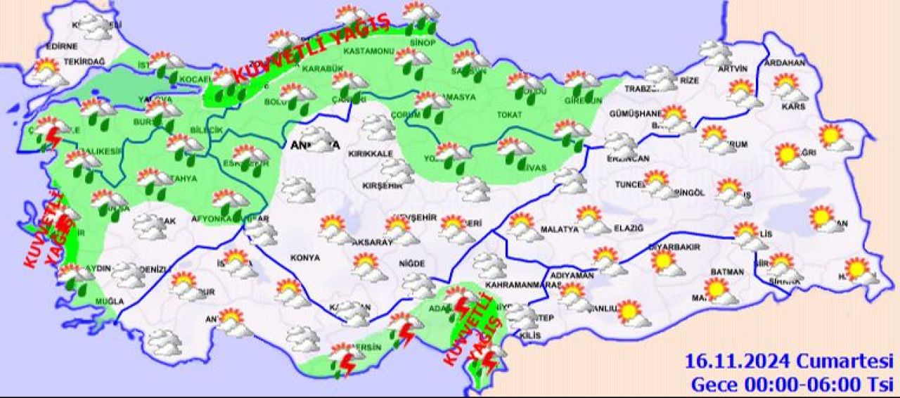 Meteoroloji'den sel uyarısı: İstanbul dahil birçok kenti sağanak vuracak! İşte 15 Kasım 2024 il il hava durumu - 4. Resim