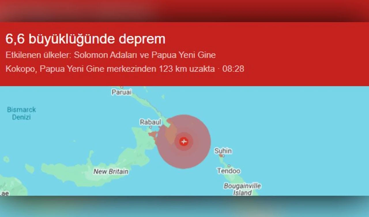 Pasifik Ateş Çemberi bölgesinde şiddetli deprem! Papua Yeni Gine 6.6 ile sallandı - 1. Resim
