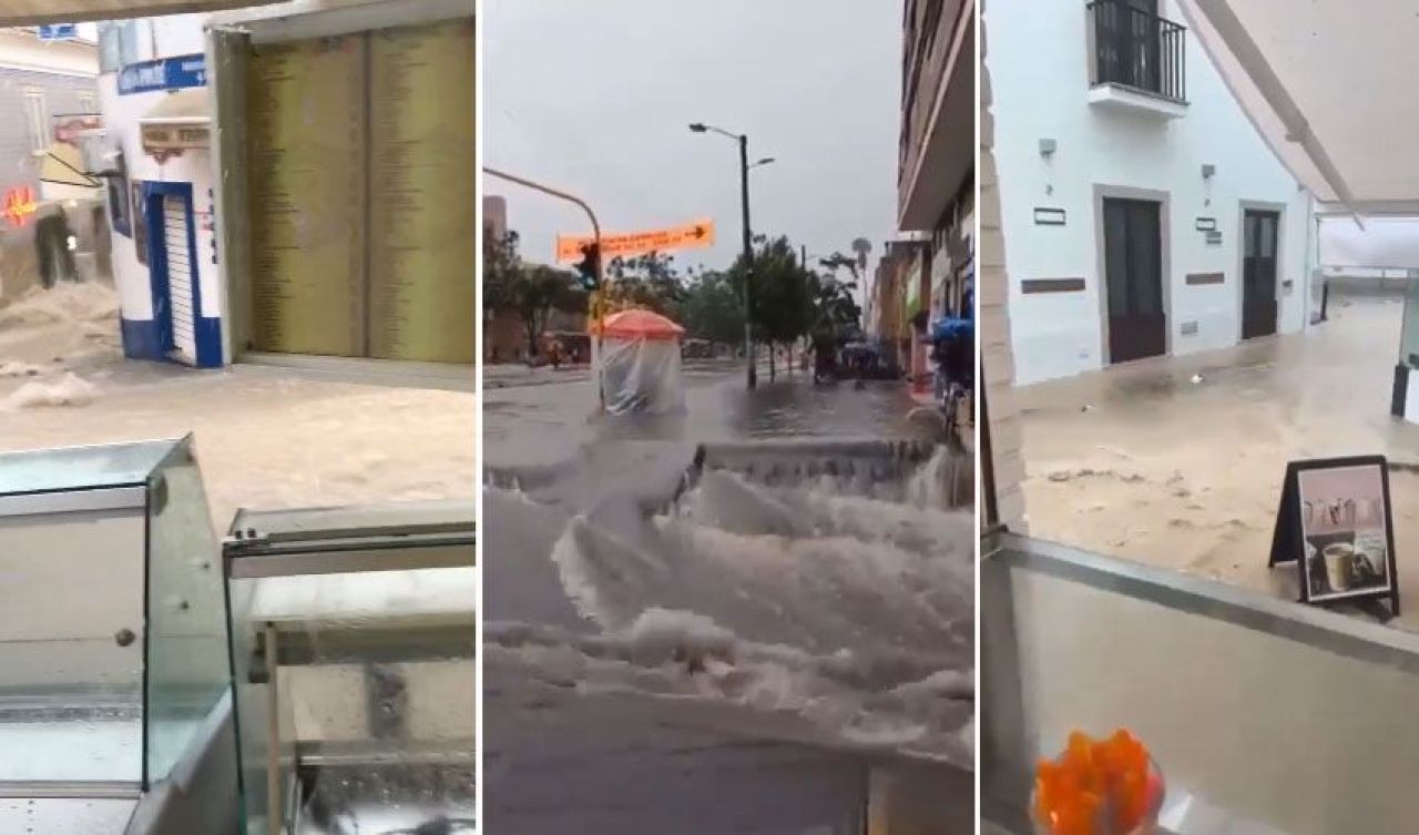 Sadece 5 dakika içinde su basmayan yer kalmadı, araçlar sele kapıldı! Portekiz'de alarm verildi - 1. Resim