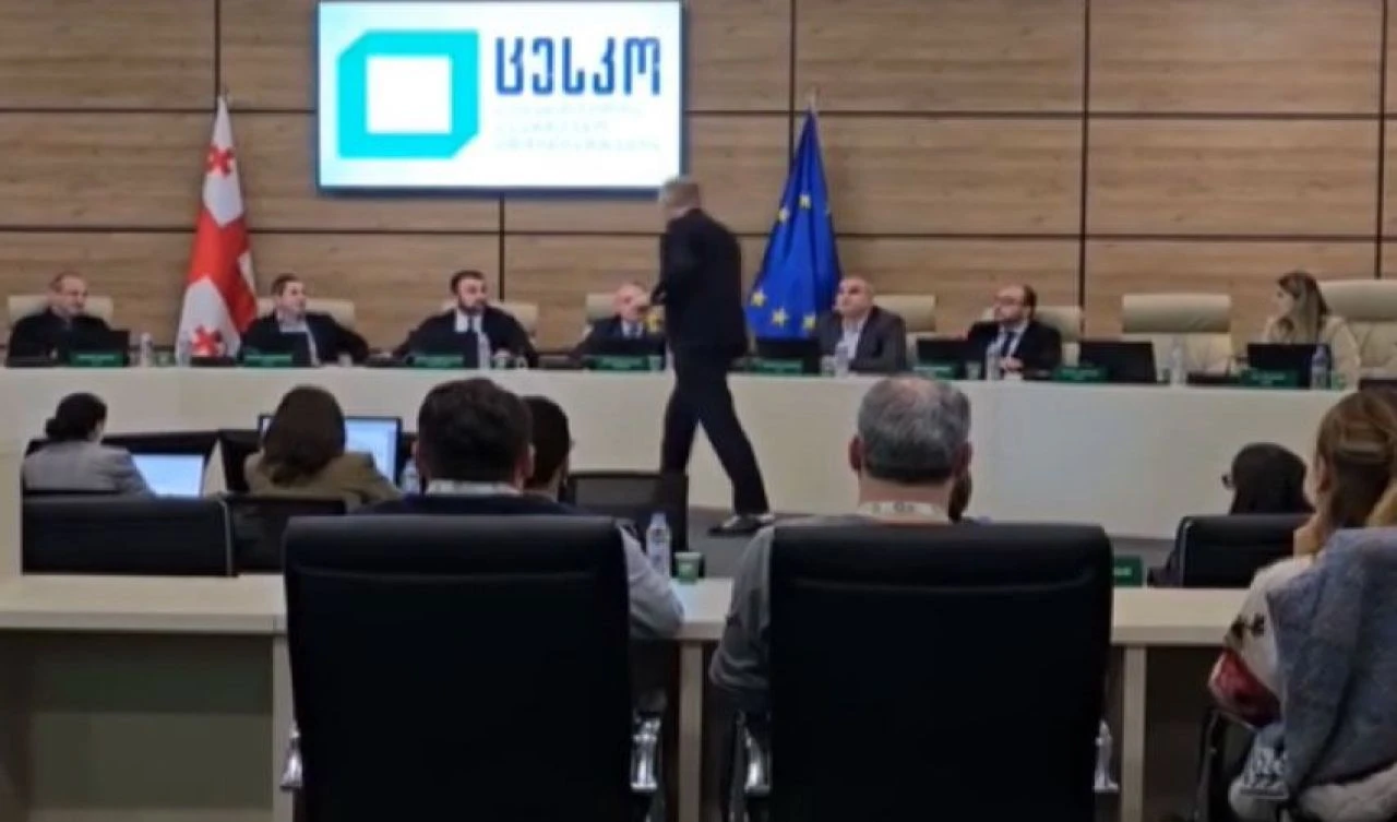 Gürcistan'da muhalefetten başkana boyalı saldırı: Sen kara bir lekesin - 1. Resim