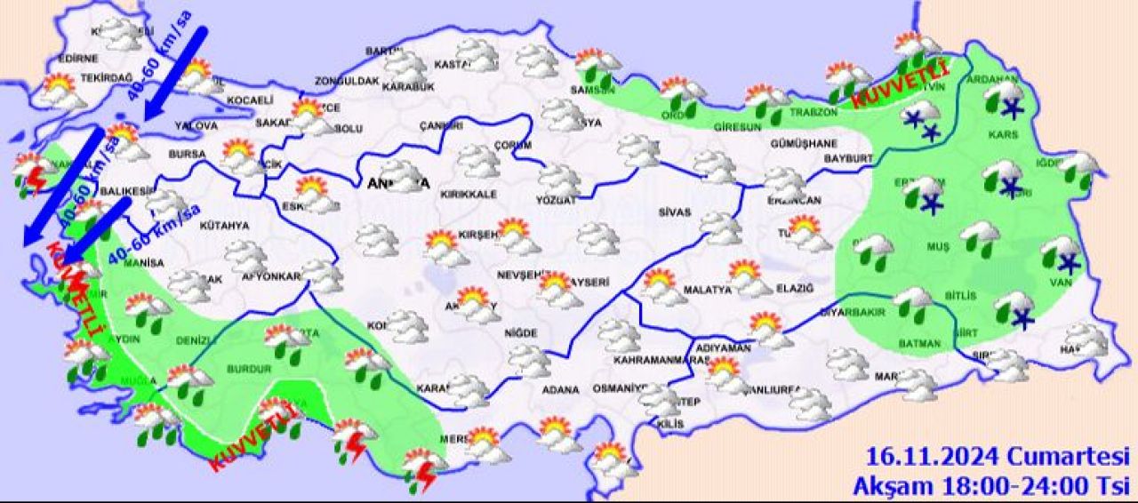 Meteoroloji'den 8 ilde sarı alarm: Kar, sağanak ve fırtına geliyor! İşte 16 Kasım 2024 hava durumu raporu - 4. Resim