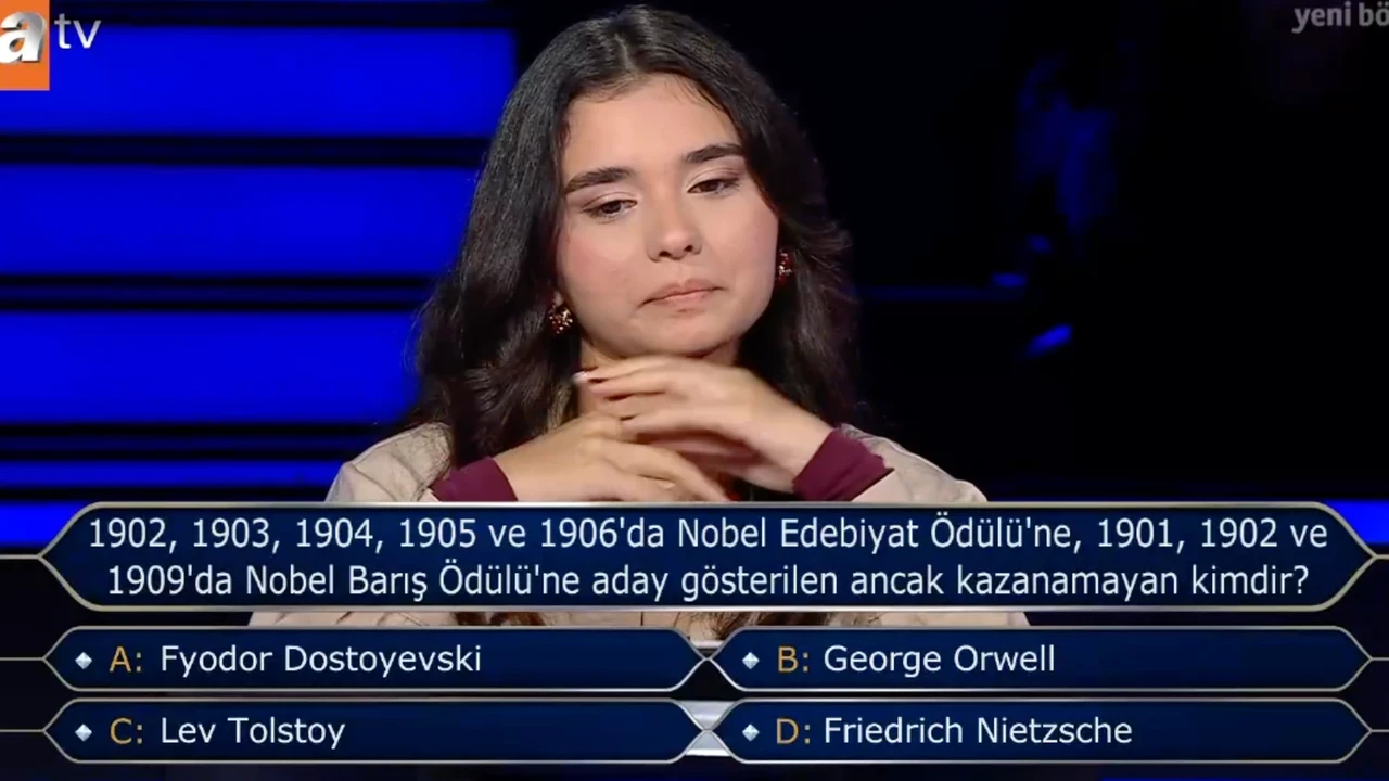 Nobel Edebiyat Ödülü ve Nobel barış ödülüne aday gösterilen ama kazanamayan kim? Kim Milyoner Olmak İster’de soruldu - 2. Resim