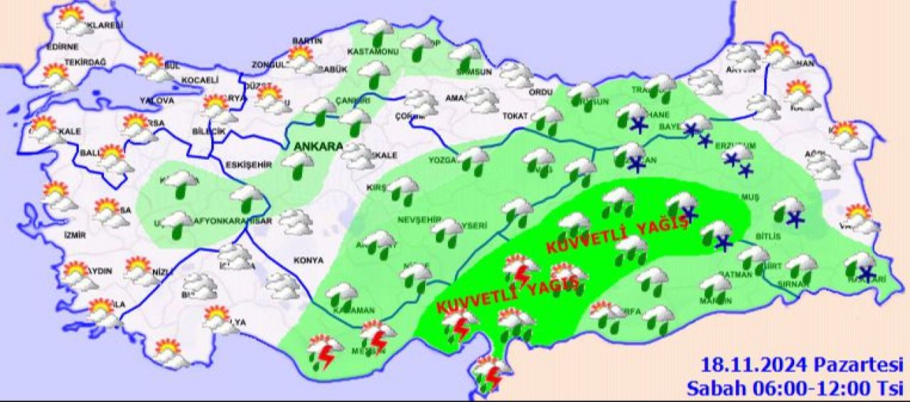 Atkı, bere, eldiven ne varsa hazırlayın! Meteoroloji 16 ilde sarı alarm verdi: Kuvvetli kar ve sağanak geliyor - 1. Resim