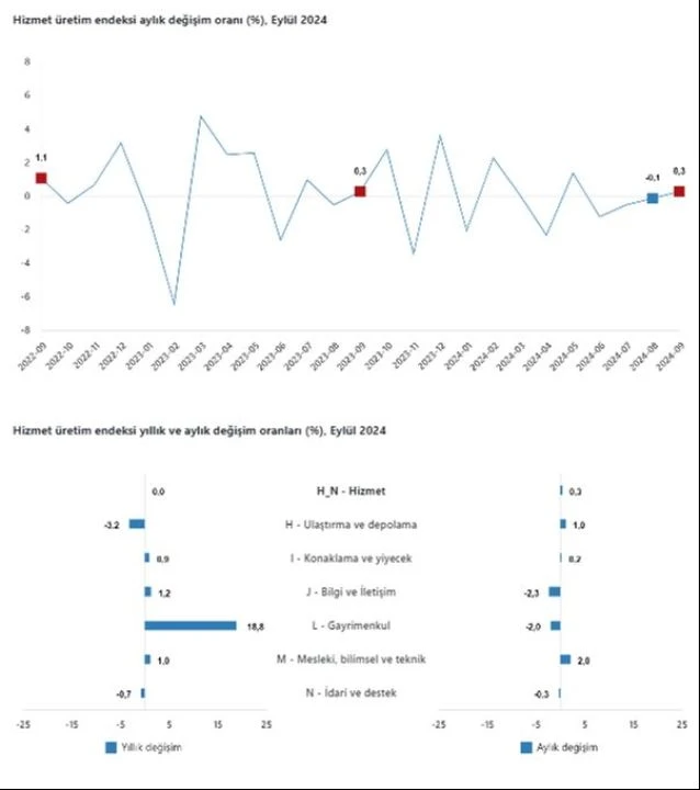 Hizmet üretim endeksi verileri açıklandı! Yıllık değişmedi, aylık yükseldi - 2. Resim