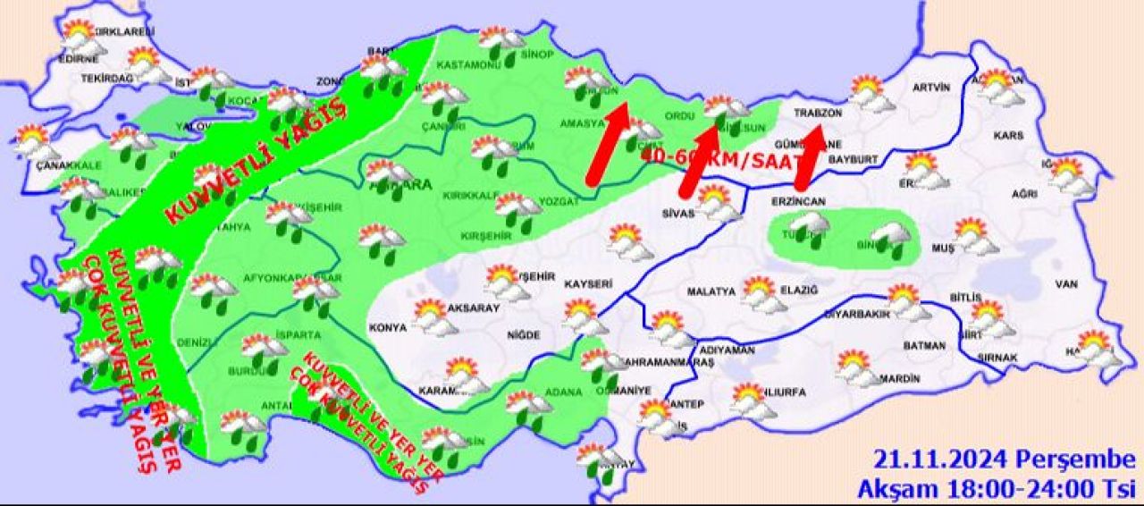 İstanbul dahil 49 ilde sarı alarm! Meteoroloji saat verdi: Kuvvetli yağış ve fırtına olacak!  - 4. Resim