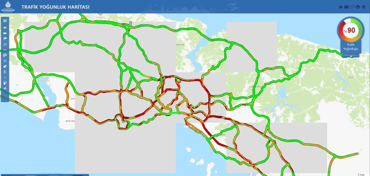 İstanbul trafiğini fırtına vurdu! Yoğunluk yüzde 89'a kadar ulaştı - 3. Resim