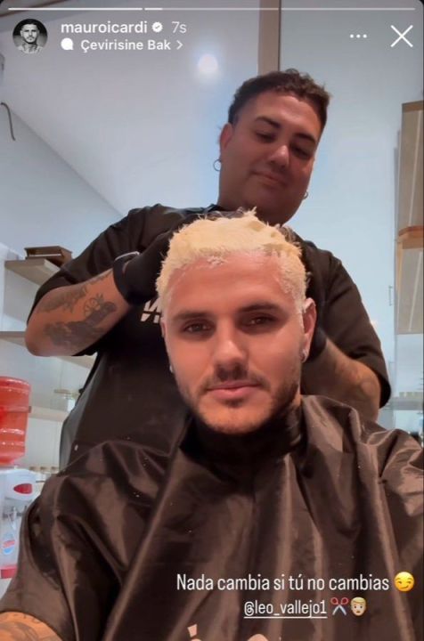 Mauro Icardi saçlarını boyadı, tarzını değiştirdi! Wanda Nara'ya gönderme yaptı - 1. Resim