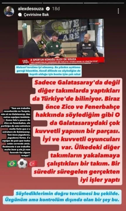 Alex de Souza'dan Galatasaray sözleri için yalanlama