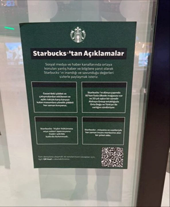 Starbucks kendini aklamaya çalışıyor! Katil İsrail'e destekleri sonrası hisseleri dibi görmüştü: Her yere afiş astılar - 4. Resim