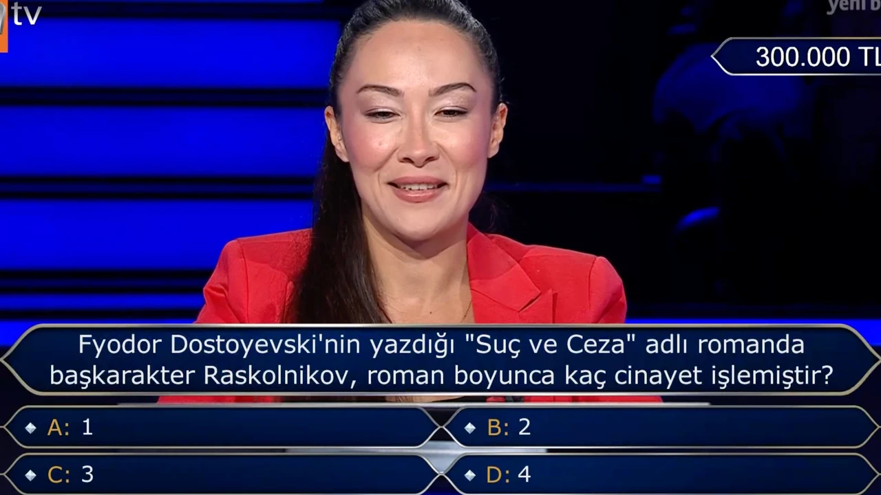 Kim Milyoner Olmak İster’de Suç ve Ceza’da kaç cinayet işlendiği soruldu - 1. Resim