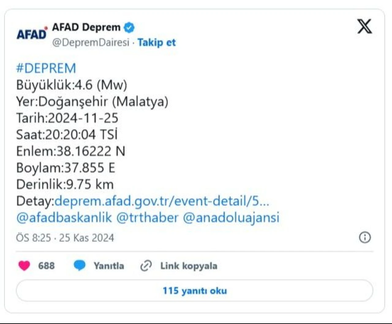 Son Dakika | Malatya'da korkutan deprem! AFAD'dan açıklama geldi - 2. Resim
