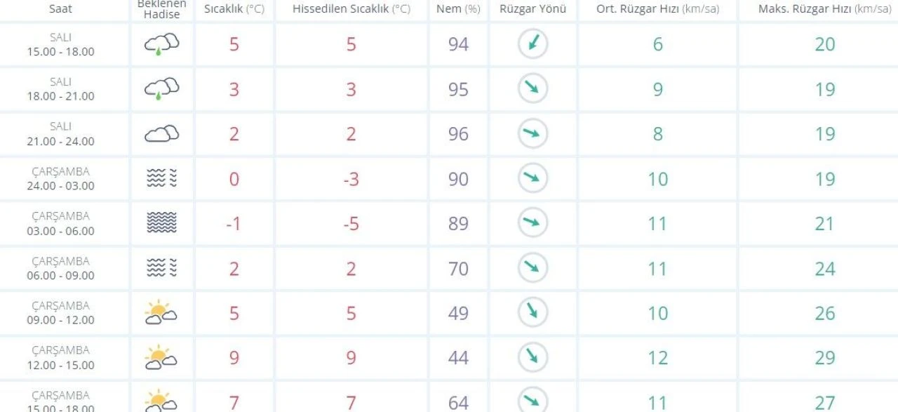 Diyarbakır'da kar yağacak mı? 26 Kasım Salı hava durumu - 1. Resim