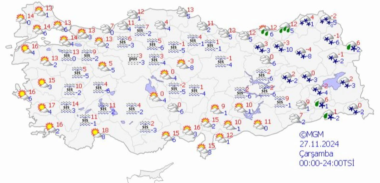 Meteoroloji 3 il için yoğun kar yağışı uyarısı yayımladı! İşte 27 Kasım hava durumu tahminleri - 2. Resim