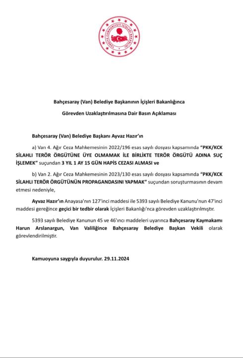 Son dakika | Van Bahçesaray Belediyesi'ne kayyum atandı! İçişleri Bakanlığı duyurdu - 2. Resim