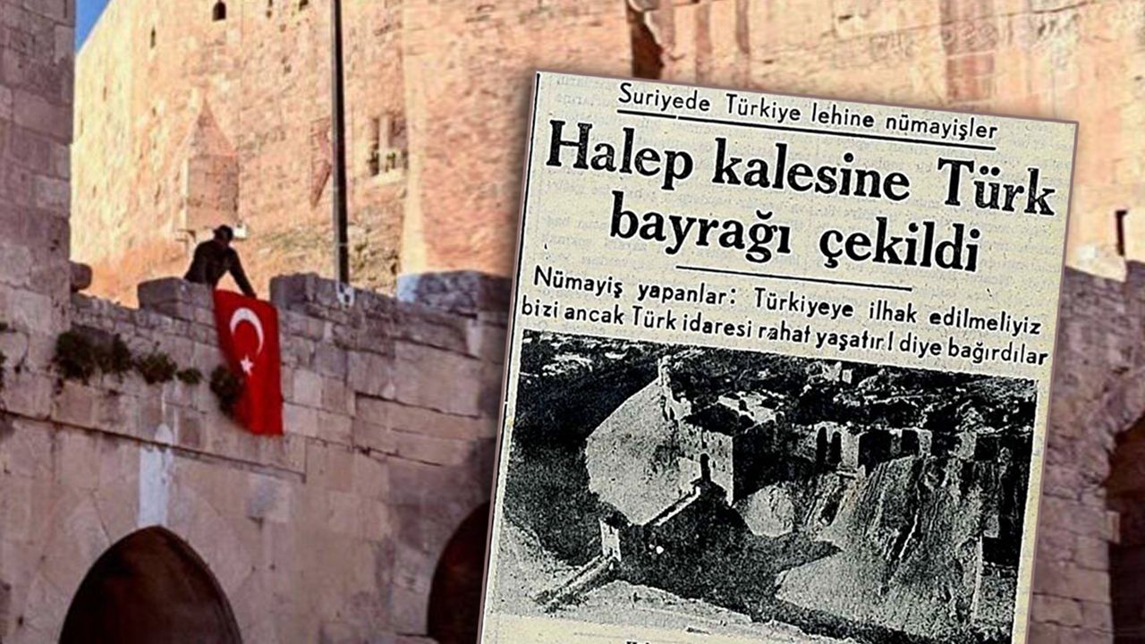 Türk bayrağı 76 yıl sonra Halep Kalesi&#039;ne tekrar asıldı! &#039;Bizi ancak Türkler rahat yaşatır&#039;