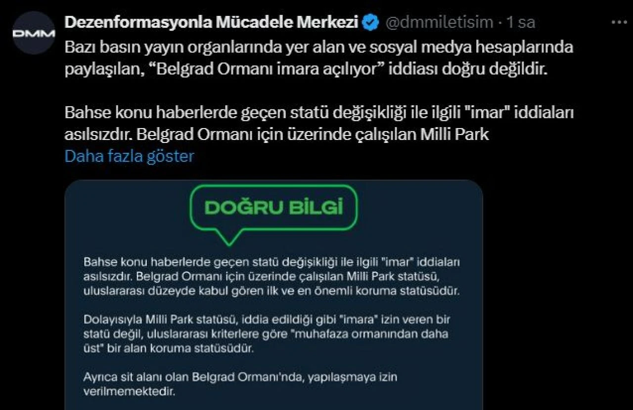 'Belgrad Ormanı imara açılıyor' iddiası için açıklama! Statü detayı paylaşıldı - 2. Resim