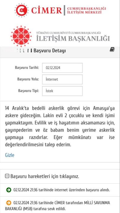 CİMER'e gelen ilginç bedelli askerlik talebi herkesi şoke etti! 'Kayınpederim ve öz babam...' - 1. Resim