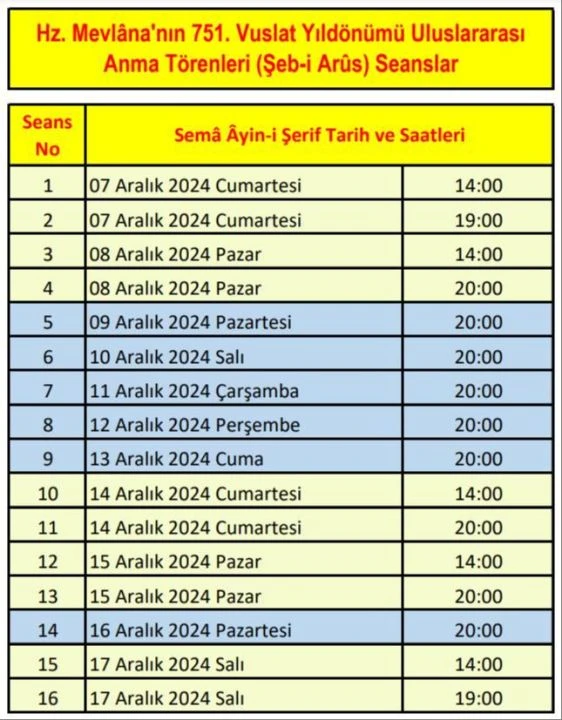 Şeb-i Arus ne zaman? Konya’da etkinliğin programı ve bilet fiyatları belli oldu