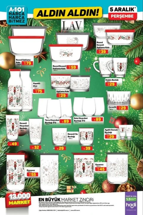 A101 Marketlerde yılbaşı rüzgarı esiyor! 5 Aralık aktüel kataloğunda çam ağacı, tombala, ağaç süsü, katı meyve sıkacağı ve mikrodalga fırın gibi birçok ürün yer alıyor - 2. Resim