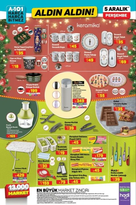 A101 Marketlerde yılbaşı rüzgarı esiyor! 5 Aralık aktüel kataloğunda çam ağacı, tombala, ağaç süsü, katı meyve sıkacağı ve mikrodalga fırın gibi birçok ürün yer alıyor - 3. Resim