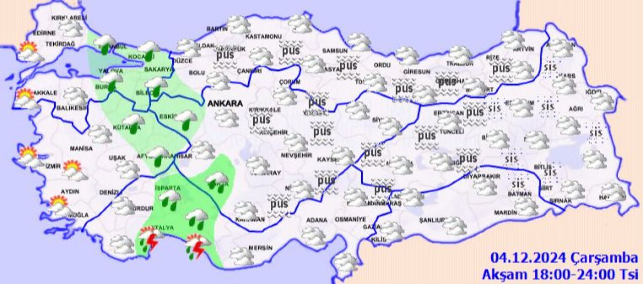 Meteoroloji'den sağanak yağış ve fırtına uyarısı! 4 Aralık hava durumu raporu yayımlandı - 3. Resim