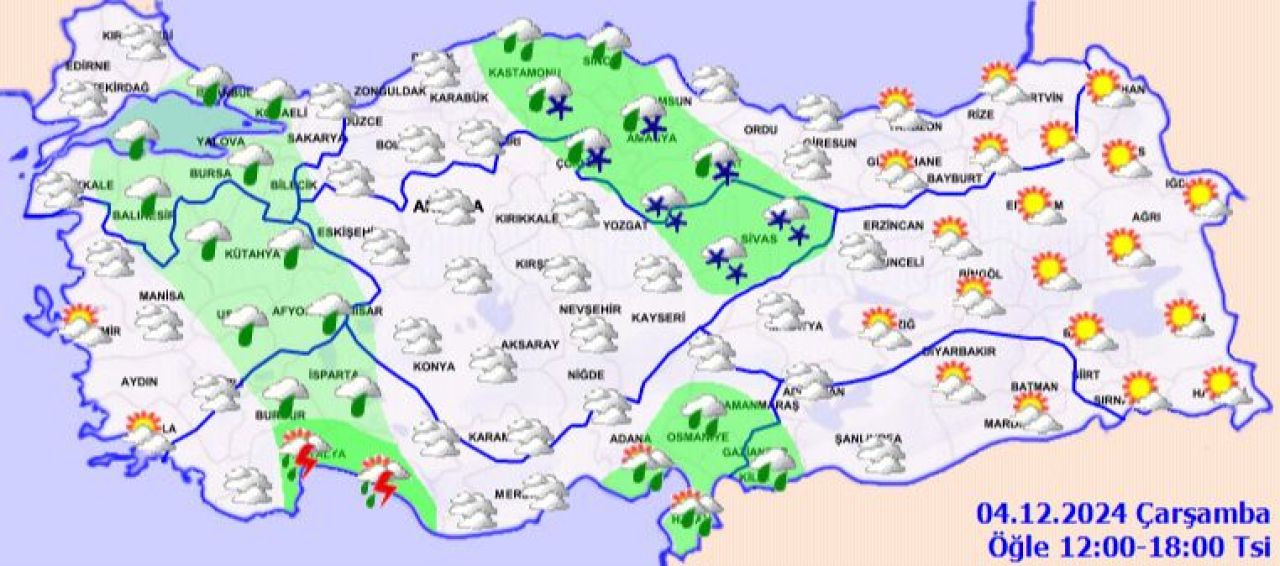 Meteoroloji'den sağanak yağış ve fırtına uyarısı! 4 Aralık hava durumu raporu yayımlandı - 2. Resim