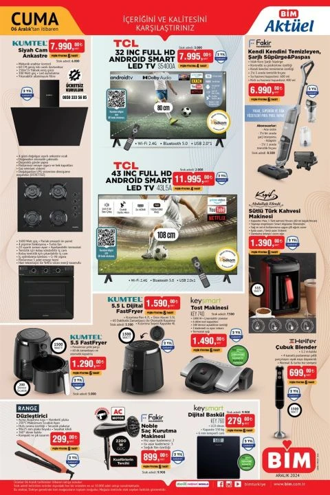 Bim 6 Aralık aktüel kataloğu yayında! Kumtel Fast Fryer, ankastre set, emaye bakraç, kırtasiye ürünleri ve daha fazlası - 1. Resim