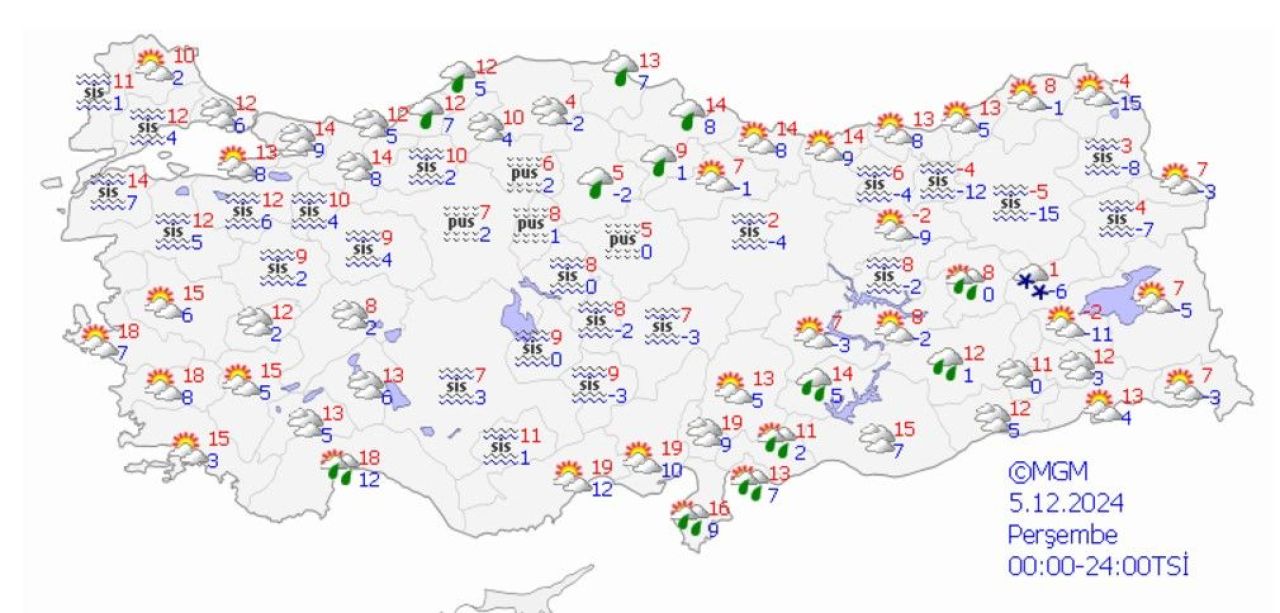 Haritada sağanak, sis, fırtına ve don bir arada! 5 Aralık hava durumu nasıl olacak? - 3. Resim