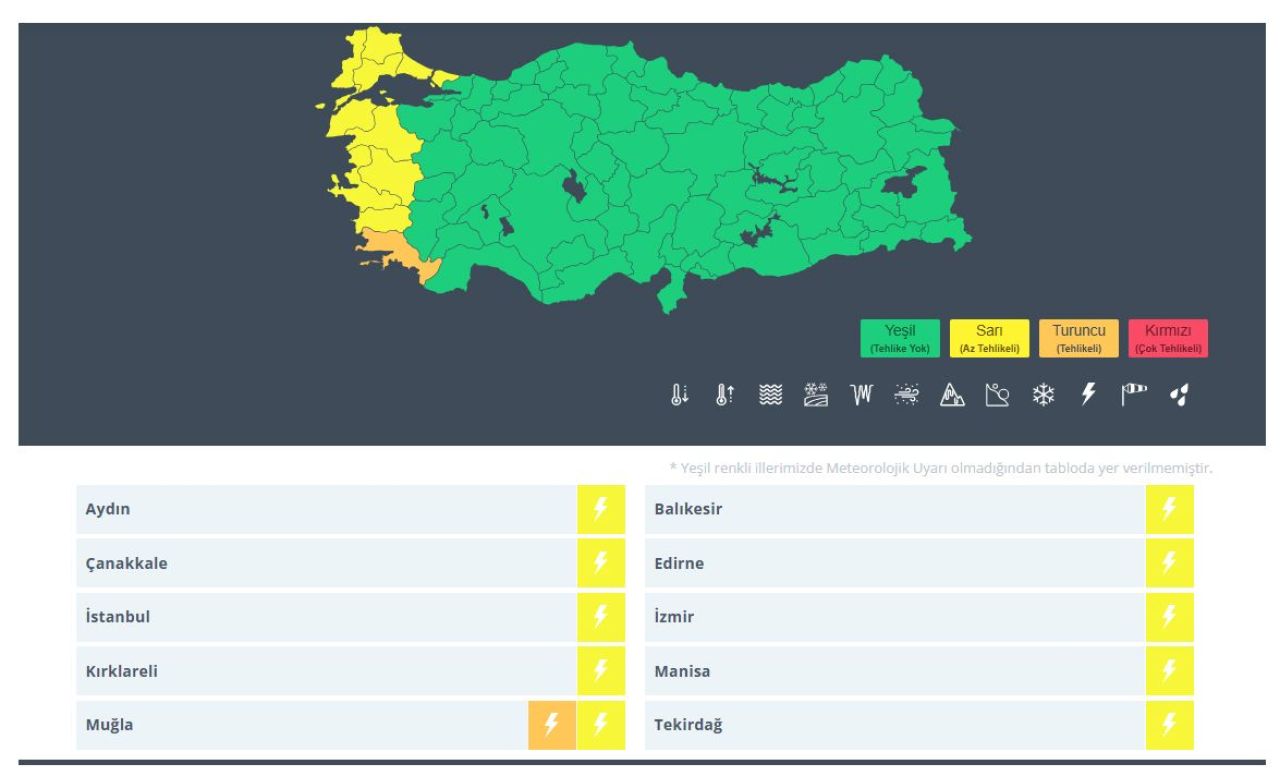 Meteoroloji'den 9 il için sarı, 1 İl İçin turuncu kodlu uyarı! İstanbul için de alarm verildi! - 2. Resim