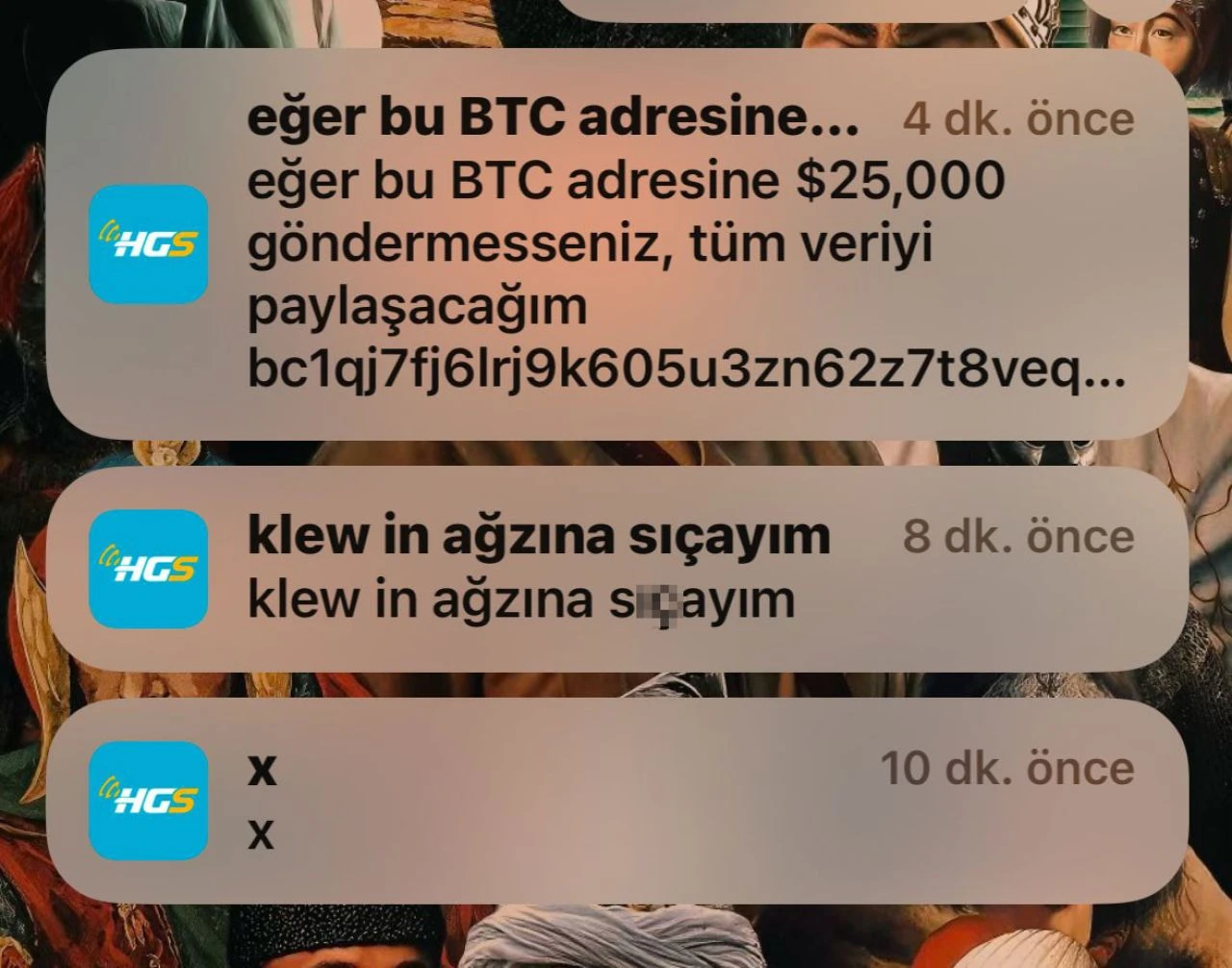 HGS uygulaması hacklendi mi? Kullanıcılara hakaret ve tehdit mesajları gönderiliyor - 3. Resim