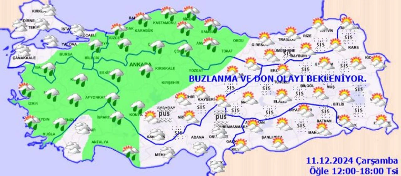 MGM 11 Aralık bugünün hava durumunu paylaştı! Yağmur yağacak mı? - 1. Resim