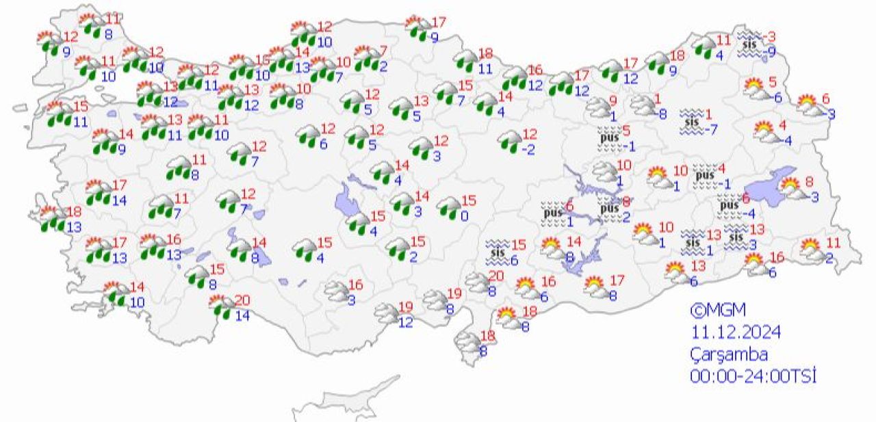 Yağmur ve soğuk hava çok sert geliyor! Meteoroloji 45 il için uyardı | 11 Aralık 2024 hava durumu tahminleri - 2. Resim