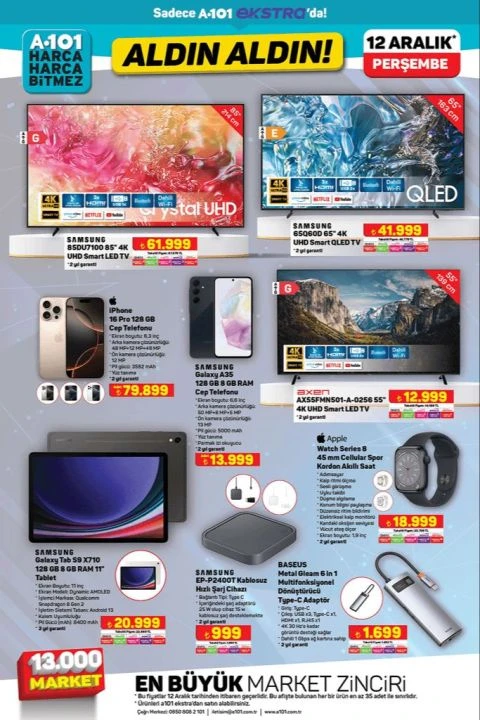 A101 12 Aralık 2024 aktüel katalog ürünleri satışta! Stanley termos, iPhone 16 Pro, Samsung kablosuz hızlı şarj cihazı, Philips şarjlı süpürge, Fissler düdüklü tencere ve daha fazlası… - 7. Resim