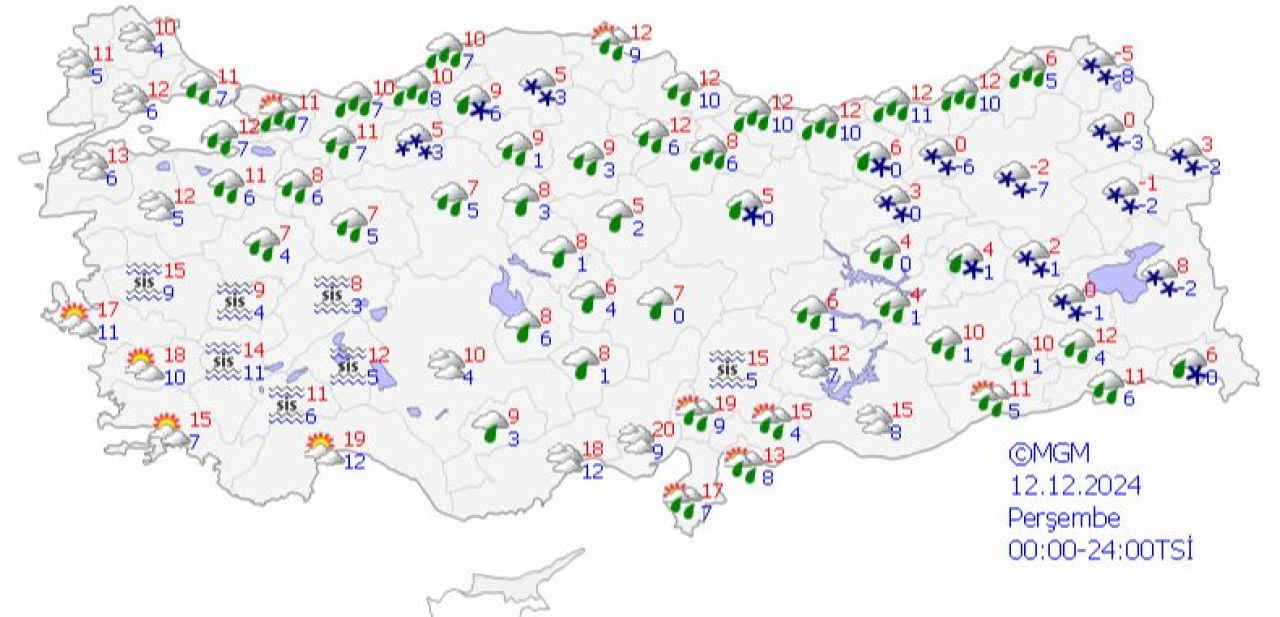 Meteoroloji'den 12 Aralık hava durumu raporu geldi! Kar yağışı  İstanbul'un kapısına dayandı!  - 1. Resim