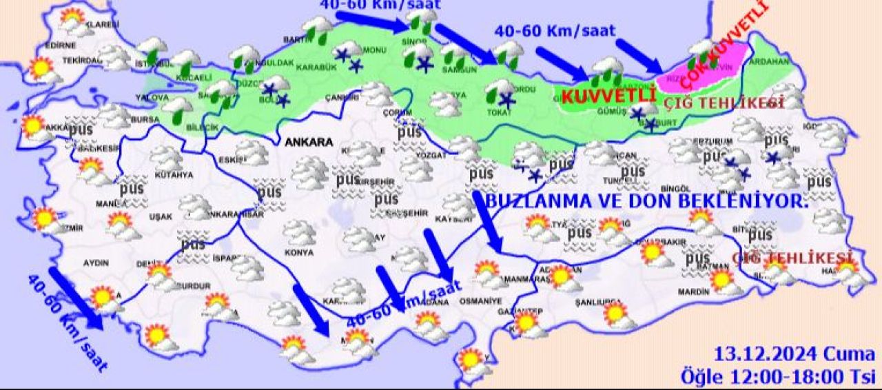 Meteoroloji'den kar uyarısı! 7 ilde turuncu ve sarı alarm verildi: Çok şiddetli yağacak - 3. Resim